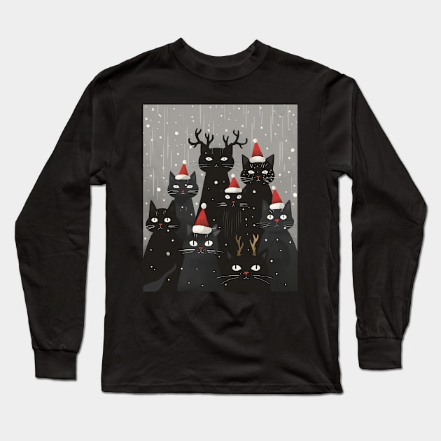 Modernistic Cat Centric Designs Long Sleeve T-Shirt by Silly Picture